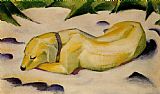 Dog Lying in the Snow by Franz Marc